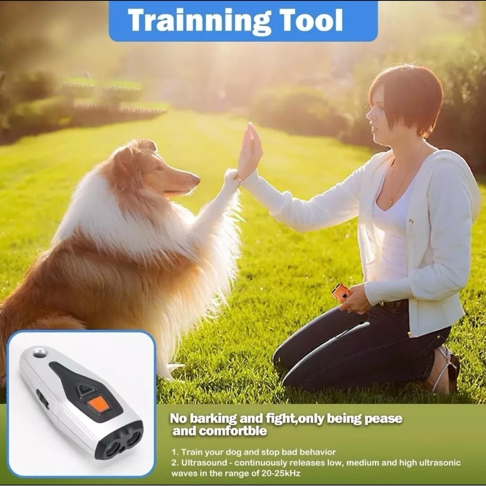 Dog Bark Deterrent Devices,3 in 1 Dual Sensor Anti Barking Device Training june - Picture 14 of 16